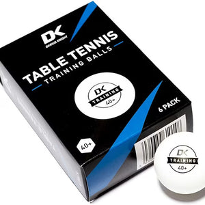 DK Training 40+ Professional Table Tennis Balls - Pack of 6 - White - ITTF Standards Ping Pong Balls - DK Sports