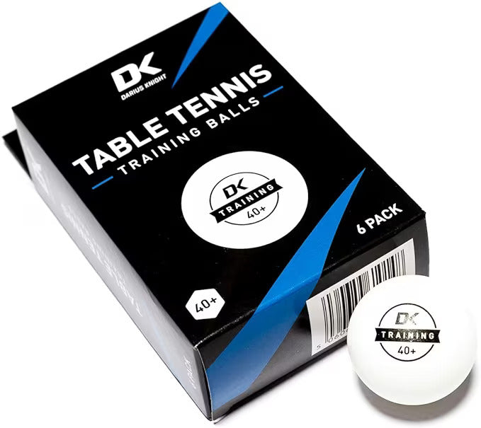 DK Training 40+ Professional Table Tennis Balls - Pack of 6 - White - ITTF Standards Ping Pong Balls - DK Sports