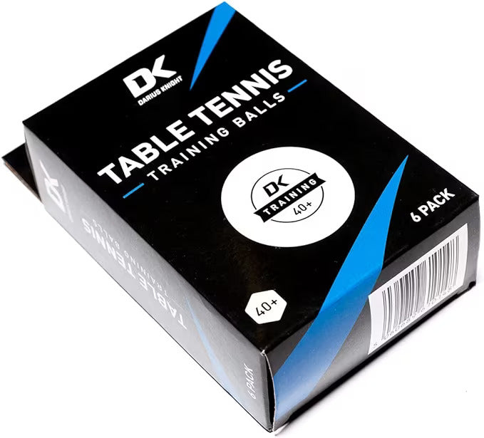 DK Training 40+ Professional Table Tennis Balls - Pack of 6 - White - ITTF Standards Ping Pong Balls - DK Sports