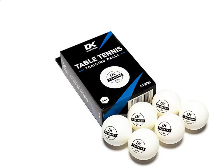 DK Training 40+ Professional Table Tennis Balls - Pack of 6 - White - ITTF Standards Ping Pong Balls - DK Sports