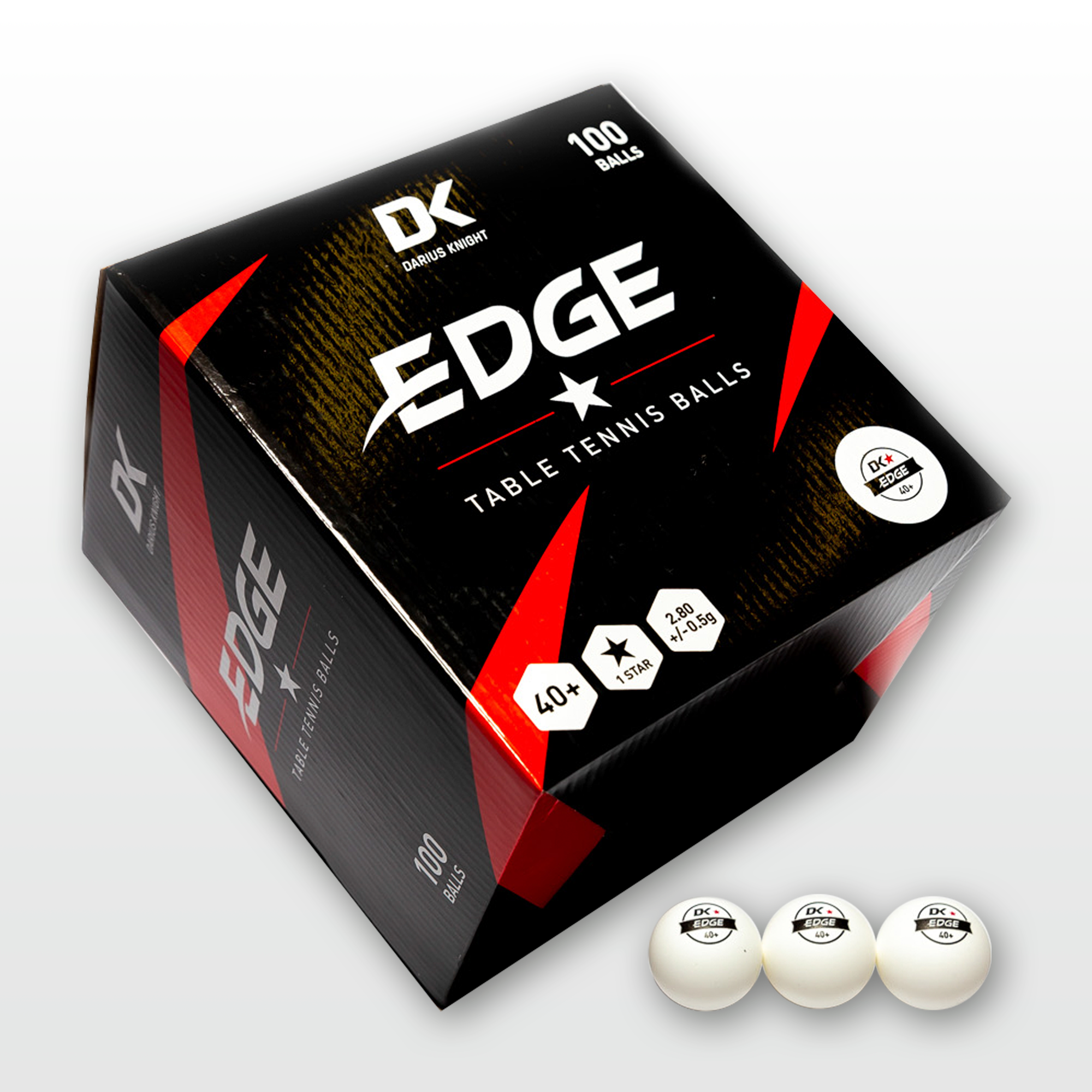 DK Edge 40+ 1 Star Table Tennis Balls 100 pack - DK Sports